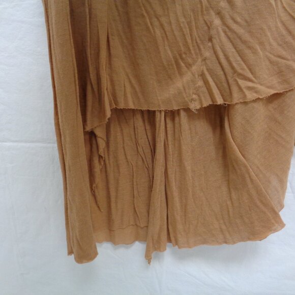 RICK OWENS LILIES Asymmetrical Pull-on Maxi Skirt "Rose" Tan Women's Size 8 - Picture 8 of 12